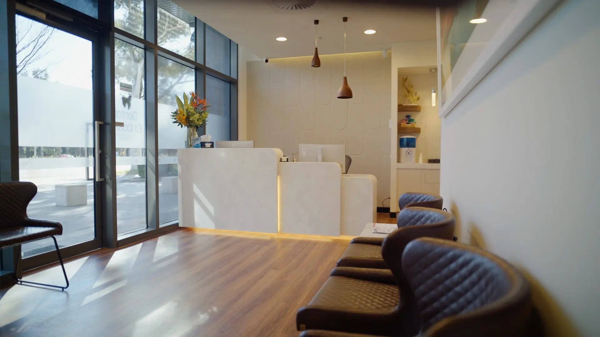 The reception and waiting area at Dental Embassy in Braddon