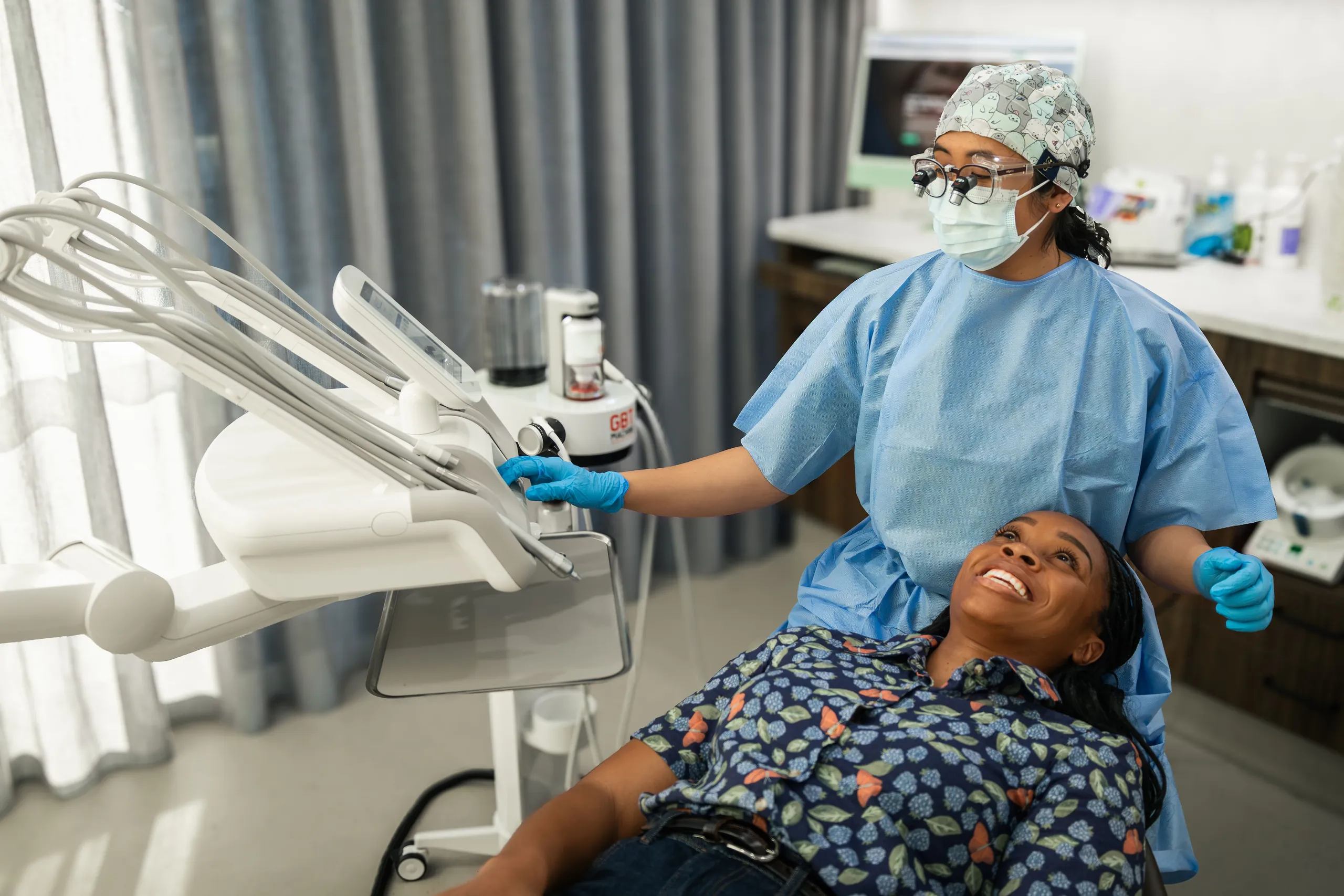 A treatment room at Dental Embassy in Braddon, Canberra